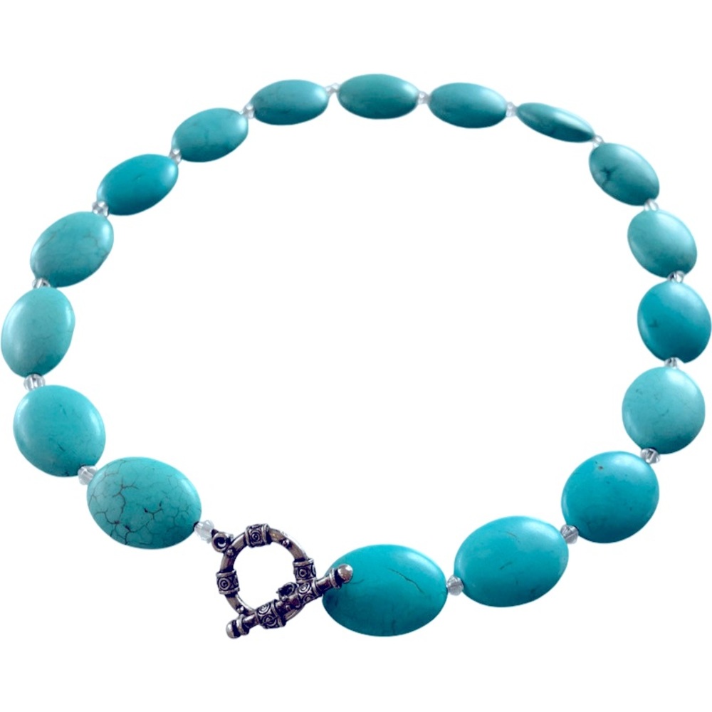 Turquoise stone necklace. - Picture 3 of 6